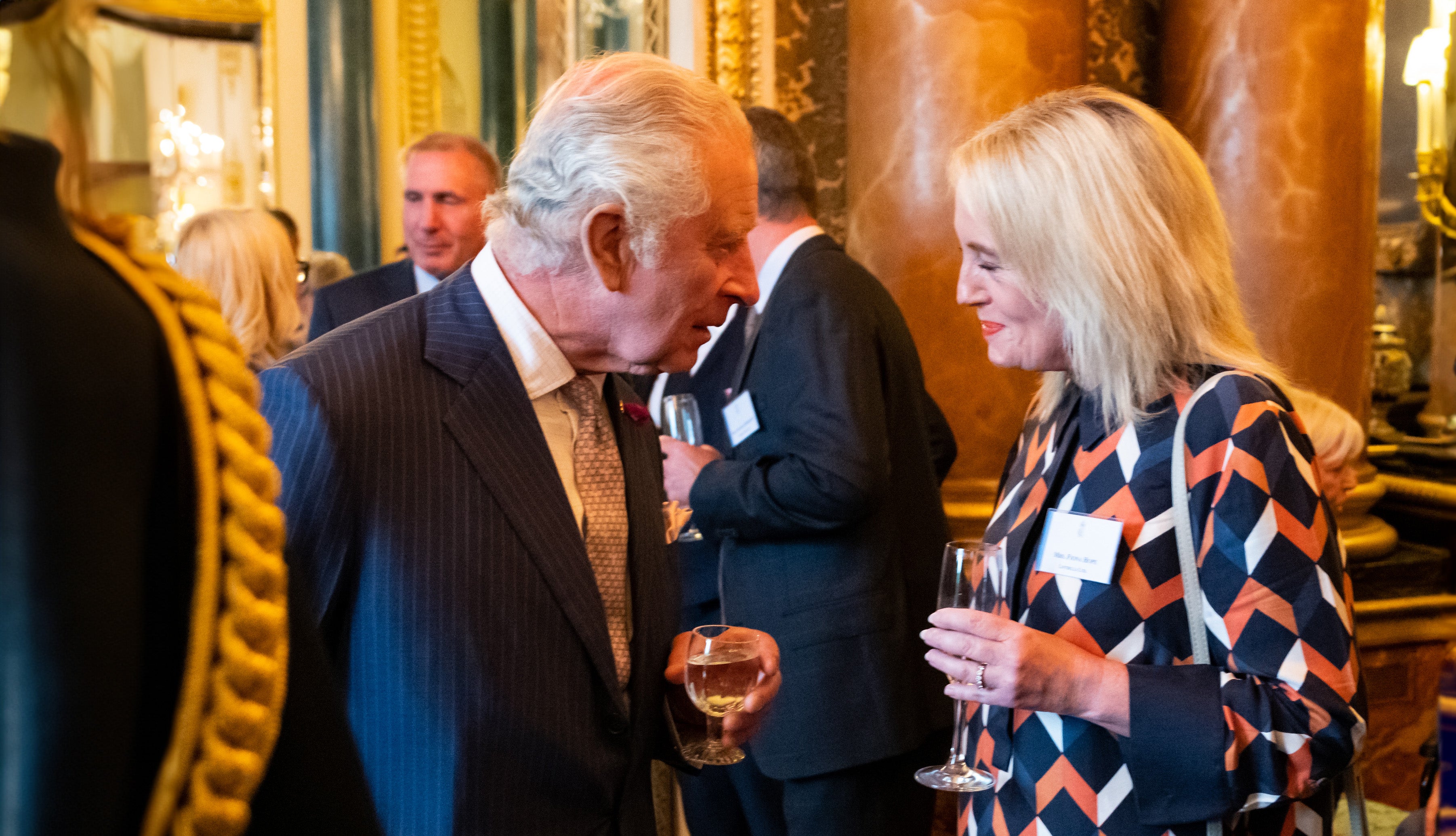 A photo of YuMOVE CEO Fiona Hope meeting King Charles III at the celebration for the King's Award for Enterprise.